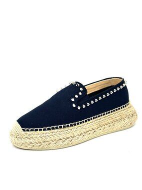 Christian Louboutin ESPABOAT Spiked Studded Flat Platform Espadrille Shoes